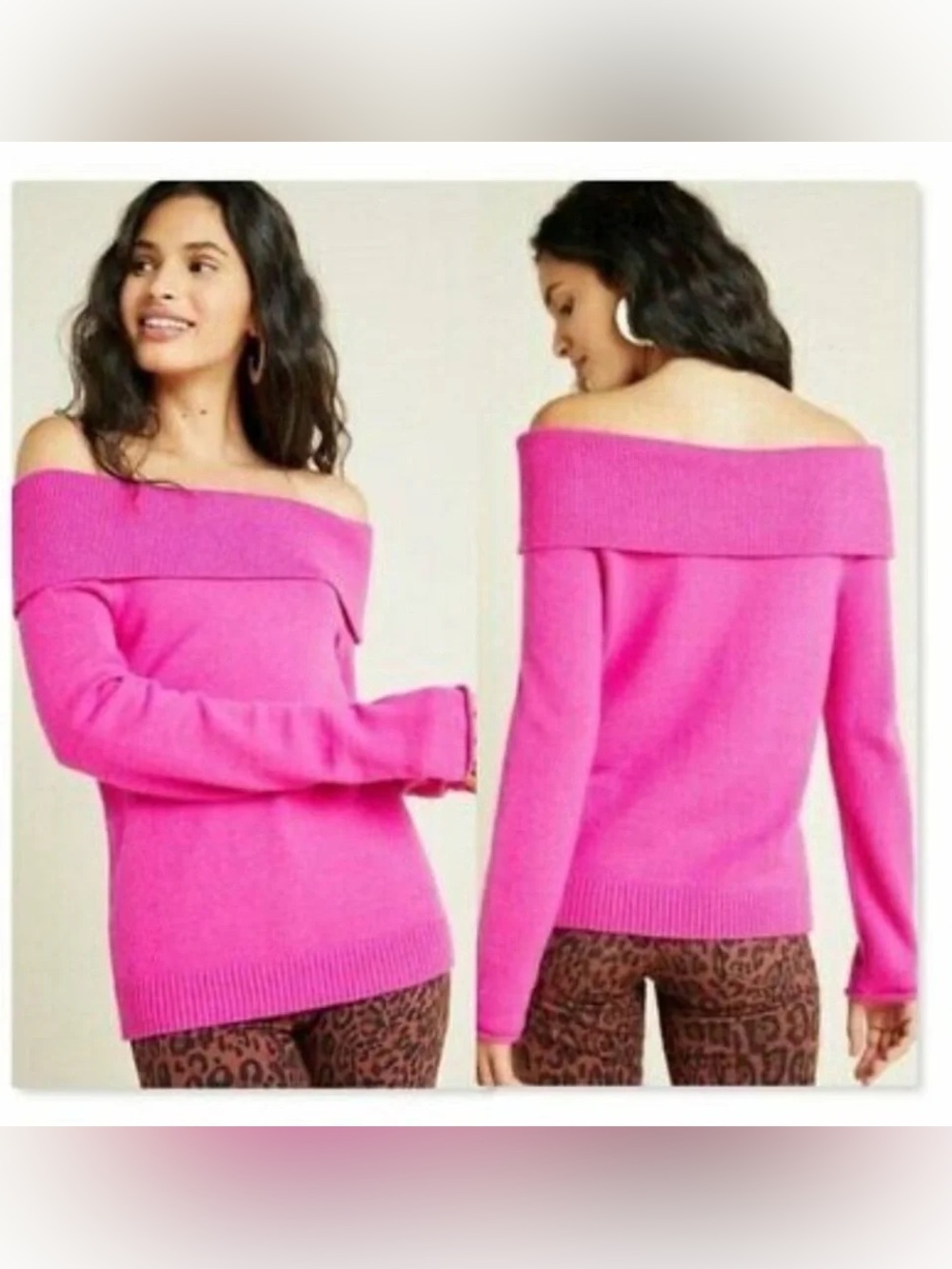 Anthropologie Shelby Off Shoulder Sweater Sz Medium